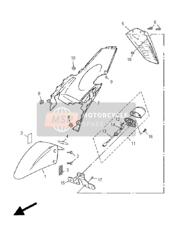 5RWF151100PL, Parafango Ant, Yamaha, 0